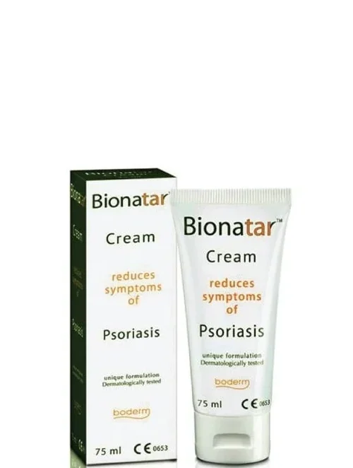 BIONATAR kremas psoriazės ir dermatito požymiams mažinti